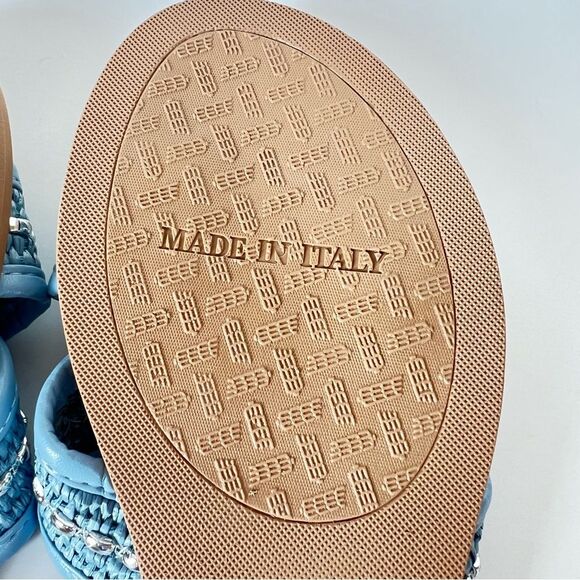 Toscanella Italian Sky Blue Embellished Boho Comfort Slide Sandals SZ 8.5 - Picture 13 of 13
